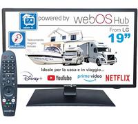 Unispectra ® 19" Smart TV (webOS) + Telecomando magico 12V HDR ELED 230V 24V Triplo sintonizzatore: satellitare, terrestre, cable. 3xHDMI, 2xUSB. TV 12V per camper, caravan, barca