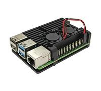 Unistorm Raspberry Pi 4 Modello B Custodia in Alluminio con Doppia Ventola di Raffreddamento Metallo Shell Black Box per RPI 4B (con Dual Fan)