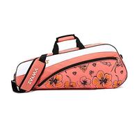 UNISTRENGH 3 Borsa Racchetta Da Tennis con Tracolla Regolabile E Rimovibile, Borsa Racchetta Impermeabile, Leggera E Spaziosa per Tennis E Badminton (Arancione rosato)