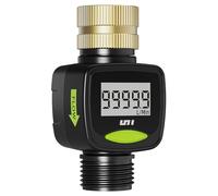 Unistyle Misuratore di portata d'acqua per camper, misuratore d'acqua con tubo flessibile a 360° con ingresso in ottone in metallo, precisione di misurazione ±5%, misura il consumo di galloni/litri