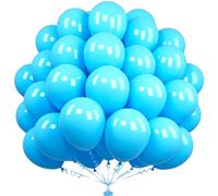 Unisun Palloncini Azzurro, 50 Pezzi 12 Pollici Palloncini Blu Cielo Mette | con Nastro 10 m, Lattice Ispessito, per Compleanni Bambini, Baby Shower, Battesimo, Rivelazione Genere, Laurea, Anniversario