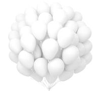Unisun Palloncini Bianchi 100Pcs, 12 Pollici Lattice Bianco Opaco Palloncini Confezione per Bianco Tema Kit Arco Palloncini Compleanno Matrimonio Baby Shower Carnevale Eventi Feste Decorazioni