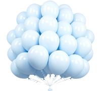 Unisun Palloncini Blu Pastello, 50 Pezzi 12 Pollici Palloncini Macaron Blu, Palloncini Blu per Uomini Ragazzi Festa Compleanno Nuziale Baby Shower Matrimonio Rivelazione Genere Laurea Anniversario