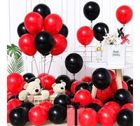 Unisun Palloncini Nero e Rosso, 60 Pezzi 12 Pollice Palloncino Rosso Nero Opaco - MILAN Compleanno Festa Decorazione Palloncini, per Compleanno, Matrimonio, Valentino, Laurea Decorazione