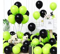 Unisun Palloncini Nero e Verde, 60Pezzi 12Pollice Palloncino Verde Nero Opaco Ragazzo Uomini Ragazza Donne Compleanno Matrimonio Fidanzamento Laurea Proposta Tema Calcio Giungla Laurea Decorazione
