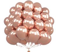 Unisun Palloncini Oro Rosa Metallizzato, 50 Pezzi 12 Pollici Palloncini Oro Rosa Cromati, Palloncini Oro Rosa per Donne Uomini Ragazzi Feste Compleanno Matrimoni Fidanzamenti Laurea Anniversario Deco
