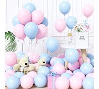Unisun Palloncini Rosa e Blu, 60Pezzi 12Pollice Palloncino Rosa Blu Pastello Macaron Ragazza Ragazzo Bambino Baby Shower Genere Rivelare Battesimo Compleanno Matrimonio Fidanzamento Laurea Decorazione