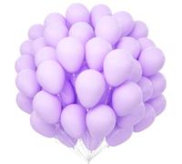 Unisun Palloncini viola pastello 100 pezzi, 30,5 cm lattice palloncino lila opaco per viola macaron tema kit arco palloncini compleanno matrimonio carnevale festival bambino baby shower eventi festa