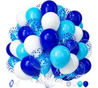 Unisun Palloncino Blu Bianco, 50Pezzi Blu Scuro Azzurro Coriandoli Palloncini Ragazzi Uomini Bambini Rivelazione Genere Baby Shower Battesimo Matrimonio Anniversario Fidanzamento Compleanno Deco