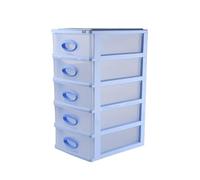 Unità cassetti di deposito in plastica - Torre di cassetti di deposito in plastica, organizzatore di tavoli per organizzare l'ufficio e gli articoli per la casa (blu) 5-layer