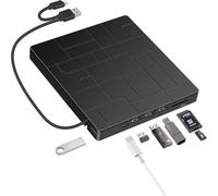 Unità CD/DVD esterna, lettore DVD portatile sottile USB 3.0 7 in 1, masterizzatore CD ROM, unità disco ottica for PC, laptop, desktop