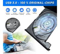 Unità CD/DVD esterna portatile, masterizzatore DVD/CD USB 3.0 e Type-C, unità ottica per trasferimento dati veloce per laptop, desktop,