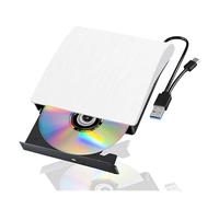 Unità CD/DVD Esterna USB3.0 Tipo-C Ottiche Portatili For Laptop Masterizzatore CD DVD Lettore Scrittore Salvaspazio(White)
