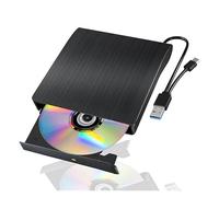 Unità CD/DVD Esterna USB3.0 Tipo-C Unità Ottiche Portatili For Laptop Masterizzatore CD DVD Lettore Scrittore Facile Da Usare(Black)