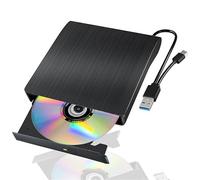 Unità CD/DVD esterna USB3.0 Type-C ottiche portatili for laptop Masterizzatore CD DVD Lettore Scrittore for Windows Linux OS(Black)