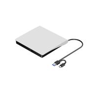Unità CD DVD +/-RW Esterna, USB 3.0 e USB-C Masterizzatore Portatile per lettori CD e DVD ROM lettore, Masterizzatore, Riscrittore, Unità Disco,