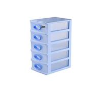 Unità di archiviazione desktop in plastica con cassetti, unità torre di stoccaggio da tavolo da tavolo da tavolo da tavolo da tavolo per le arti stazionarie per garage per la camera da letto （blu）