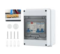 Unità di consumo a 2 vie, unità di consumo per garage, con strumento di montaggio, 40 A, 30 mA, RCD 2MCB 6A+16 A, scatola dei fusibili anti-perdite IP65, per garage, roulotte, officine (2 vie)