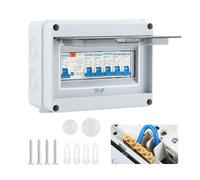 Unità di consumo a 4 vie, unità di consumo per garage, con strumento di montaggio, 63 A, 30 mA, RCD 4MCB, 2 x 6 A+10 A+20 A+32 A, IP65, scatola dei fusibili anti-perdite per garage, roulotte e