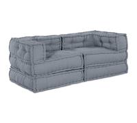 vidaXL Pouffe modulare, 2 Pezzi in Tessuto Grigio. Un Divano Versatile per Gli Interni con riempimento in Poliestere Super Comodo. Dimensioni: 70 x 54 cm. Cuscino Moderno Perfetto per Giardini e TER