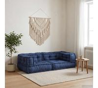 vidaXL Unità di Divano Modulare 3 pz Tessuto Indaco 140 x 70 x 36 cm