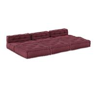 vidaXL Unità di Divano Modulare Tessuto Bordeaux 210 x 140 x 56 cm