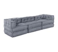vidaXL Unità di Divano Modulare Tessuto Grigio 210 x 70 x 56 cm