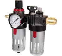 Unità di manutenzione combinata originale Einhell con oliatore (accessori per compressore, attacco R 3/8”, manometro integrato per la pressione di esercizio, pressione massima in ingresso 10 bar)