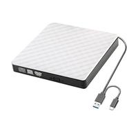 Unità Di Scrittura CD DVD RW Esterna Sottile Lettore Masterizzazione USB 3.0 Registratore Trasferimento Dati Ad Alta Velocità For PC Desktop Portatile Qualità Dell'immagine Chiara Audio Stabile(White)