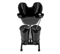 Unità di shampoo portatile in plastica con pompa elettrica con 2 secchi e tubi di scarico, regolabile in altezza per salone di bellezza/parrucchiere nero (50 x 49 x 23 cm)