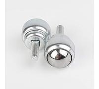 Unità di trasferimento a sfera M5 con filettatura maschio a bullone, colore argento, confezione da 2 (CY-12D, sfera in acciaio al carbonio)