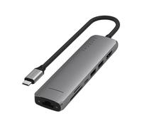 SATECHI Adattatore USB-C Hub Multiport 7 in 1 USB-C con 4K HDMI, 100W PD, 2 porte dati USB 3.2, Ethernet, lettore di schede Micro/SD per MacBook, Windows - Space Grey