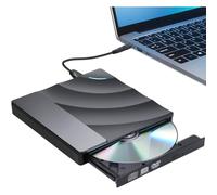 Unità DVD esterna, masterizzatore/lettore/scrittore CD/DVD portatile compatibile con Mac, PC Windows 11/10/8/7 Linux OS, design con luce LED,