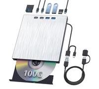 Unità esterna portatile, masterizzatore Blu-ray 3D USB3.0, supporto M-DISC 100G, lettore di dischi lettura/scrittura for Windows e Mac OS