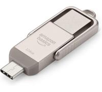 Unità Flash USB, Chiavetta Con Doppia Porta USB C E USB A, 128 GB, Colore Argent