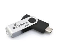 Unità flash USB MediaRange MR1955 256GB USB Type-C 3.2 Gen 1 Nero Argento