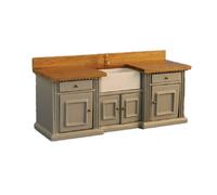 Unità Lavabo Piccola In Grigio E Pino Con Lavello Belfast Mobili Da Cucina