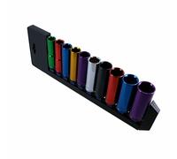 Unità metrica 1/2" doppia profondità prese con codice colore 6 lati 13 mm - 2...