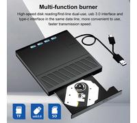 Unità ottica CD DVD RW esterna USB 3.0 tipo C 7 in 1 con porta SD/TF Lettore CD/DVD/BD -/+RW Lettore masterizzatore per PC portatile