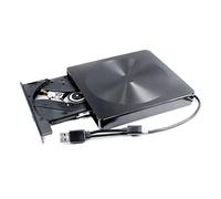 Unità ottica esterna portatile DVD/CD, 2 in 1 USB 3.0 tipo A e Tipo C 8X DVD RW DL 24X CD Masterizzatore per Windows 10 Dell Alienware Mac Gaming Laptop e PC desktop, nero modello a forma di disco