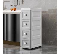 Unità portaoggetti sottile e stretta, organizer multifunzionale per bagno e cucina, cassettiera alta per risparmiare spazio, mobiletto slim fit per una vita senza ingombri