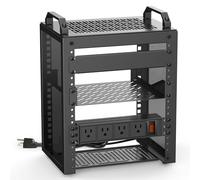 Unità rack di rete 6U con prese di alimentazione PDU montate su rack, mini server rack da 10" e profondità di 20 cm Adatto per apparecchiature IT, reti, server, apparecchiature audio e video.