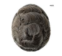 Sistema di sostituzione dei capelli umani da uomo unità di pelle sottile pezz...