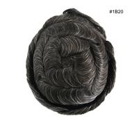 Sistema di sostituzione dei capelli umani da uomo unità di pelle sottile pezz...