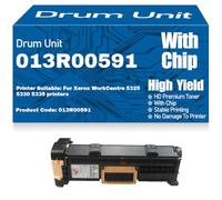 Unità tamburo ad alta capacità compatibile con i modelli 5325, 5330 e 5335 (codice 013R00591) Unità di imaging per Xerox WorkCentre 5325 5330 5335 Stampante,1PC-Black