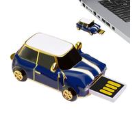 Unità USB retrò - Unità USB a forma di auto da 2 x 4 cm e 4 GB | Archiviazione portatile in metallo creativo, stile auto classica adatto per uomini e donne, portachiavi regalo
