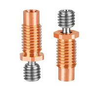 UniTak3D All Metal V6 Heatbreak Threaded Upgrade Titanium Alloy und Copper Bimetall Ugello per la Gola per Stampante 3D V6 Hotend (2Pezzi)
