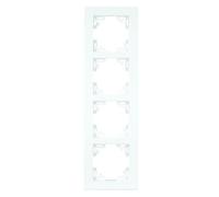 Unitec 43074 - Mascherina di copertura a 4 moduli, Placche Prese Elettriche, modello Melbourne, serie 701, colore: bianco alpino