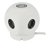 Unitec 47602 - Mini cubo 4 prese Schuko, 1,5 m, WS/SW opaco, multicolore