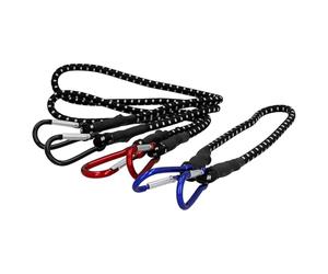 Unitec 75252 - Set Sistema di Fissaggio per Bagaglio, con Gancio a carabina, 3 Pezzi, 60/80/100 cm